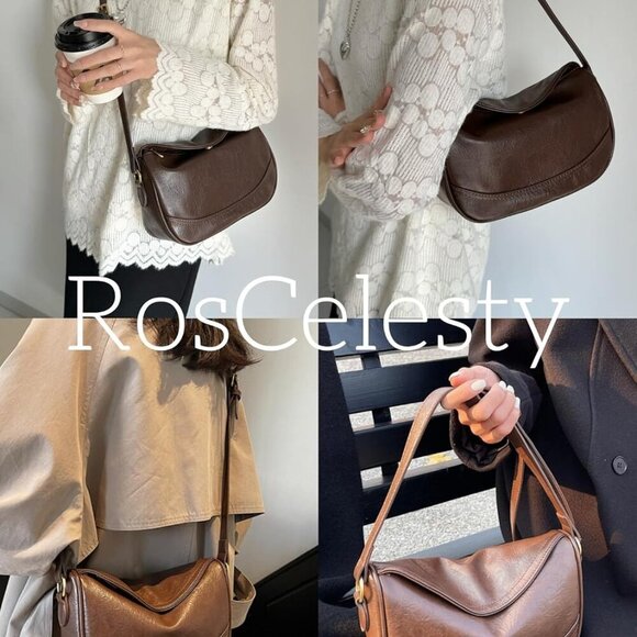 Saddle Crossbody Bags for Women Boho Vegan Leather Shoulder Purse, Lightweight L - Picture 7 of 7